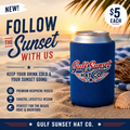 Red, White, and Blue Gulf Sunset Hat Co. Coozie