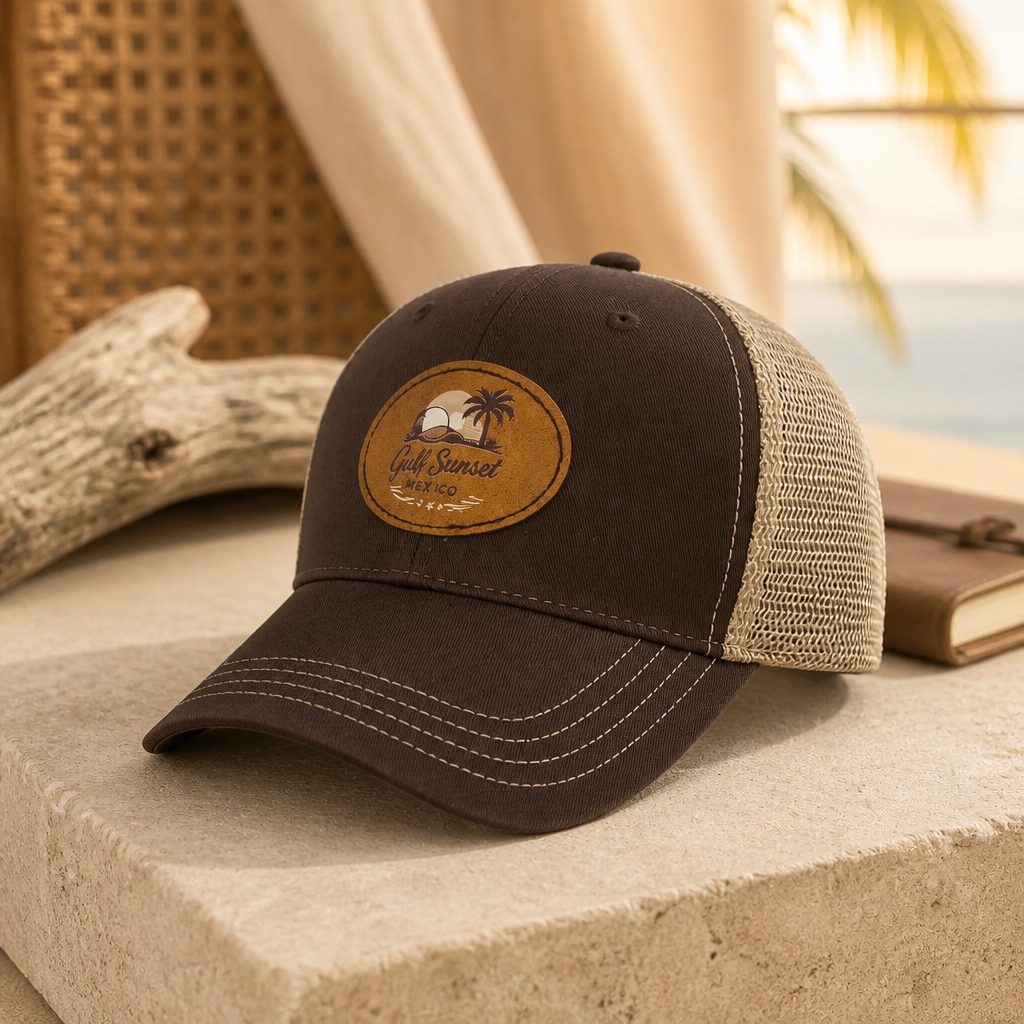The Brett - Brown and Khaki Trucker Hat – Gulf Sunset Hat Co