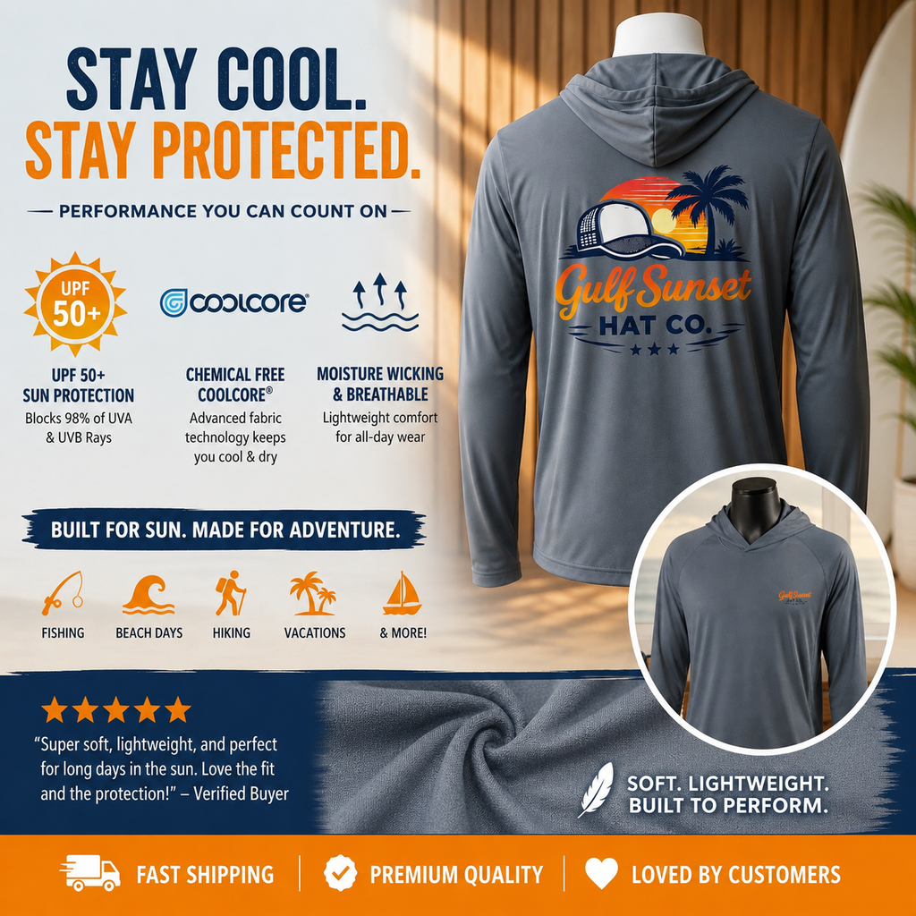 Gulf Sunset Hat Co UPF 50 Plus Performance Hoodie