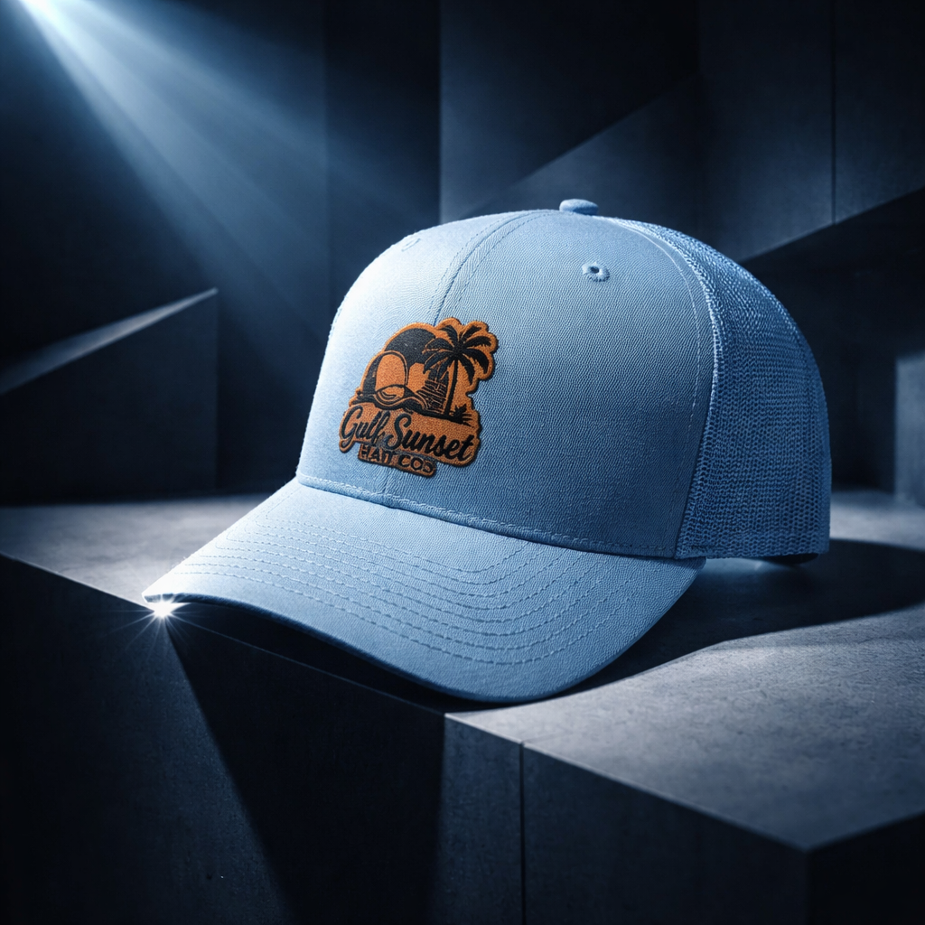Light Blue Gulf Sunset Trucker Hat