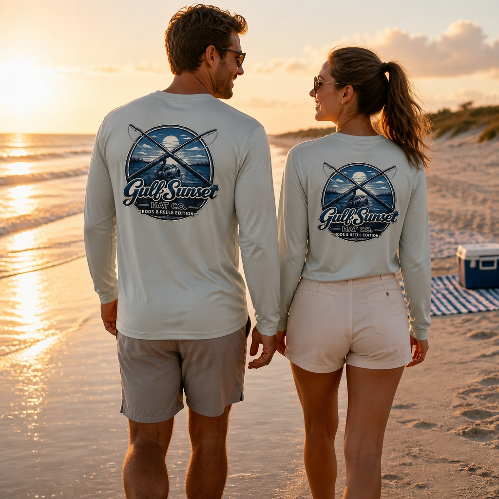Gulf Sunset Hat Co. Rods and Reels Edition - performance Shirt