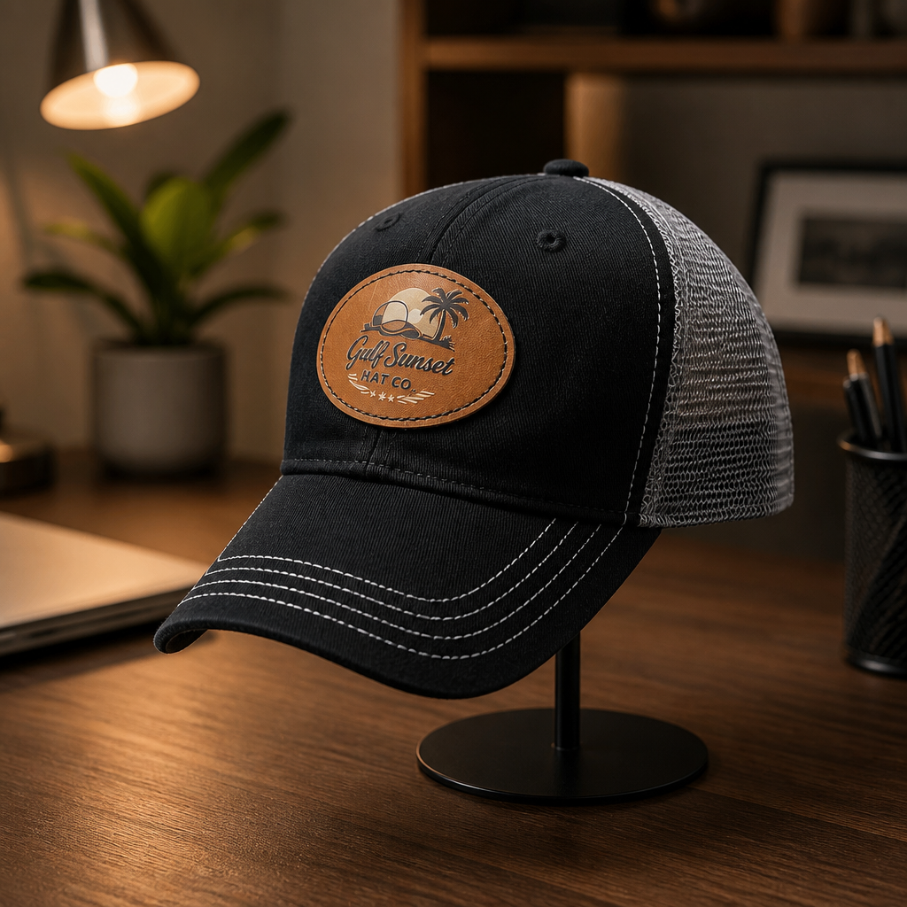 The Brett Black & Charcoal Trucker Hat – Gulf Sunset Hat Co