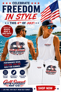 White USA Gulf Sunset Muscle Tank