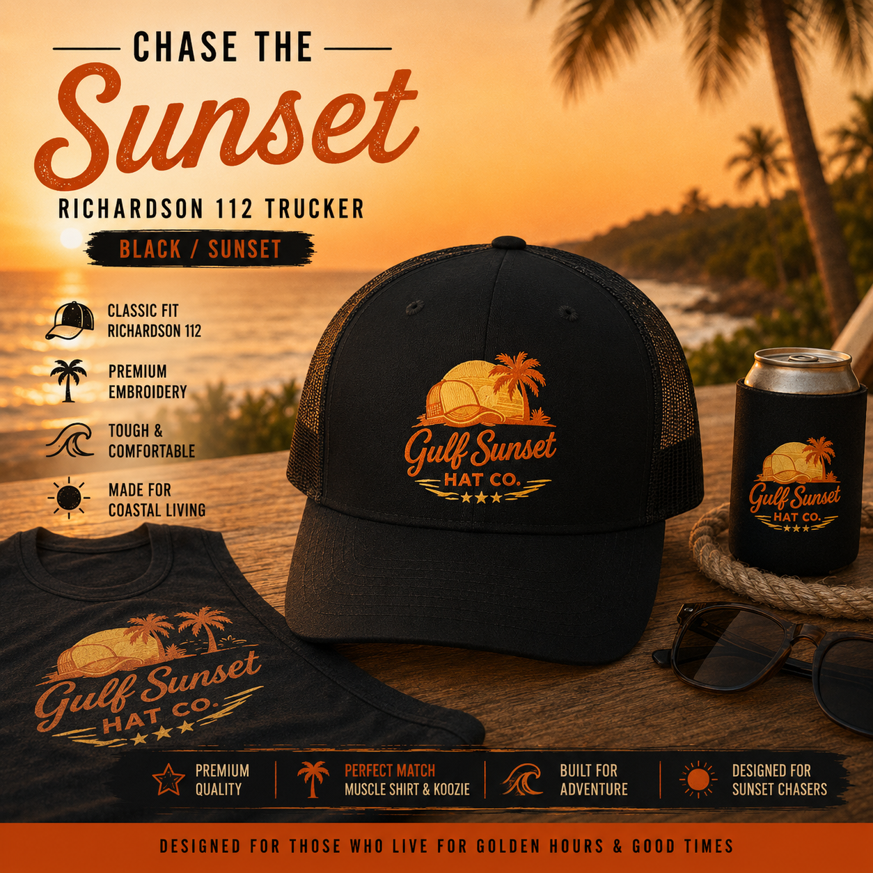 Black on Sunset Trucker Hat