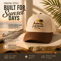 Cream and Brown Gulf Sunset Trucker Hat